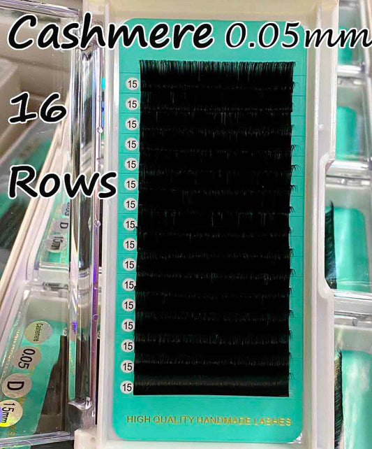 Cashmere PRO Extra Matte Dark Black Lashes 0.05mm【16-lines No-logo】