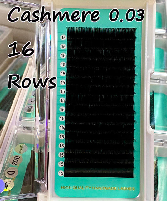 Cashmere PRO Extra Matte Dark Black Lashes 【16 lines no-logo】0.03mm