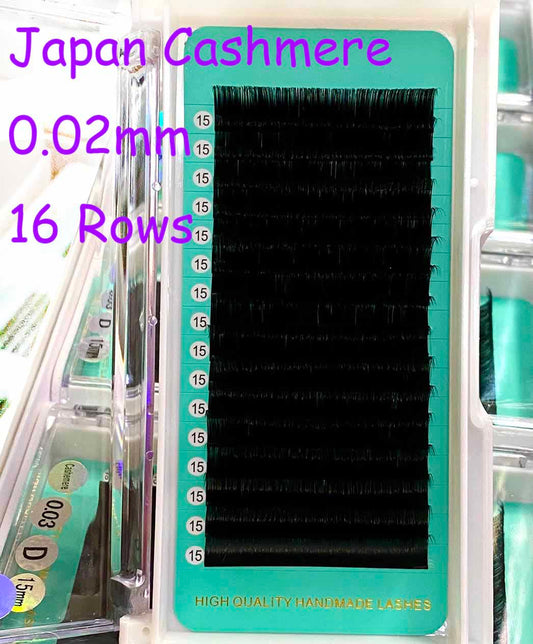 Japan Cashmere Extra Matte Dark Black Lash 【0.02 mm】16-lines - NO logo